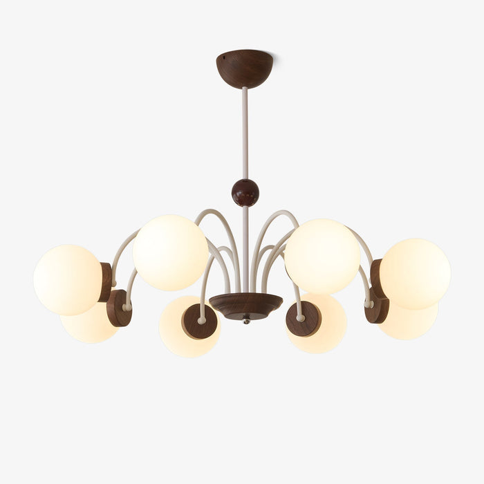 Lustra Lustre Bois Verre Contemporain Courbé