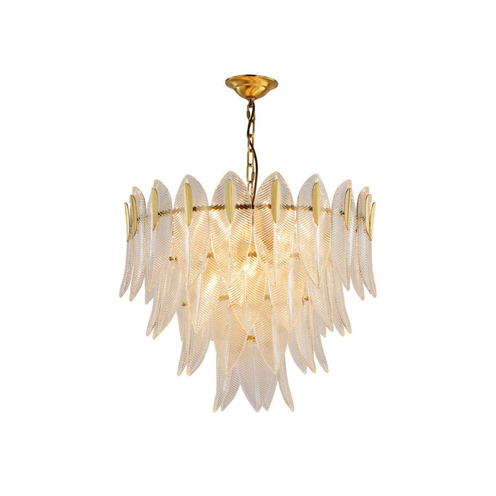 Ivthayra Lustre Postmoderne en Laiton et Verre de Luxe