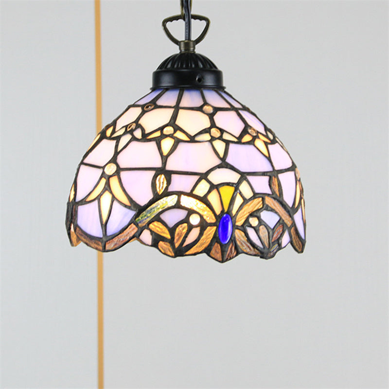 Tiffany Cottage LED Suspension Métal Verre Chambre À Coucher/Salon