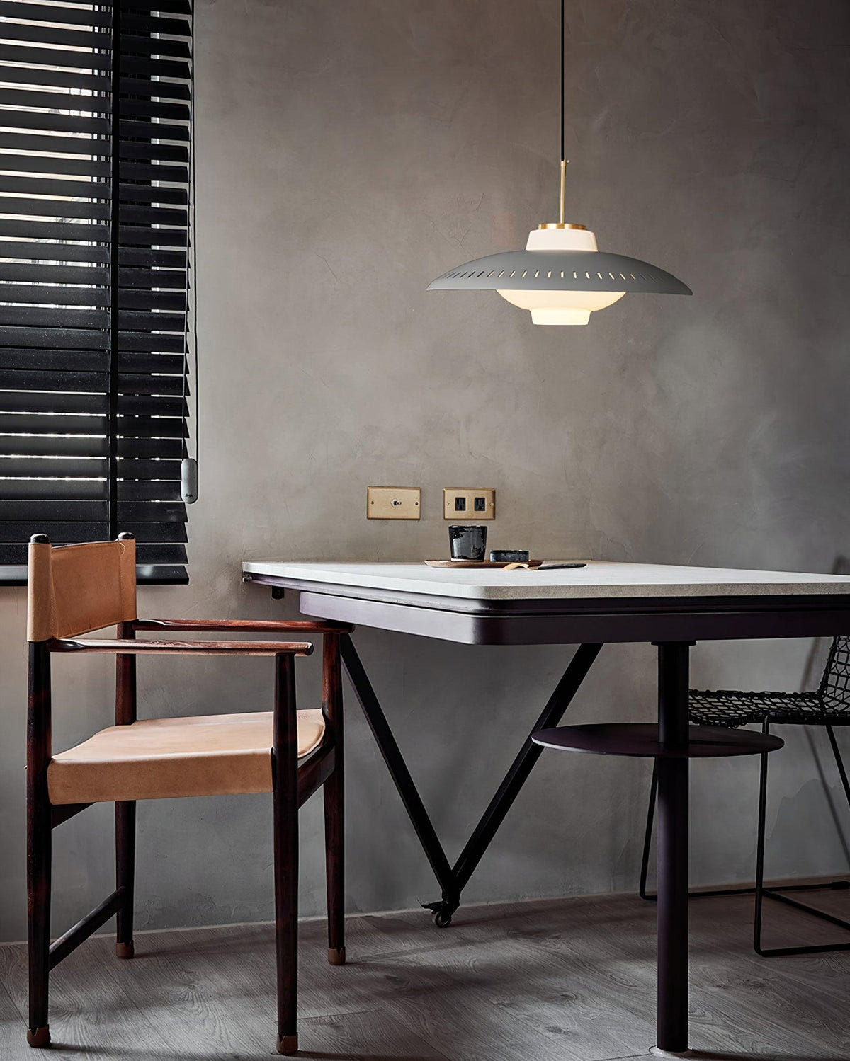 Solara Suspension en Verre Opale Abat-jour Large