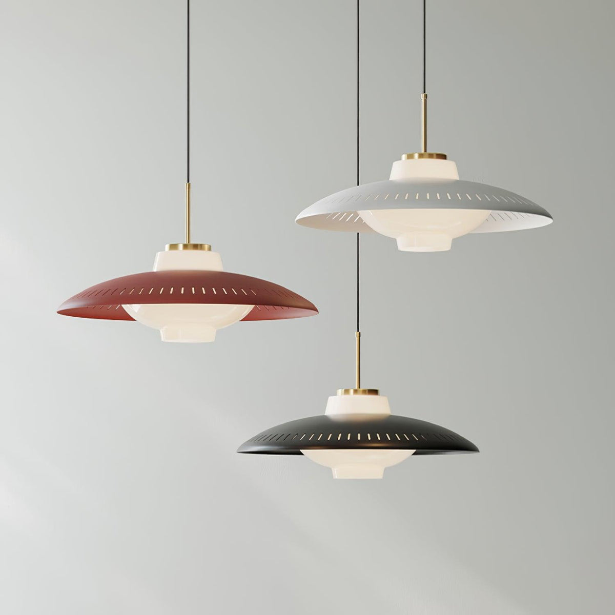 Solara Suspension en Verre Opale Abat-jour Large