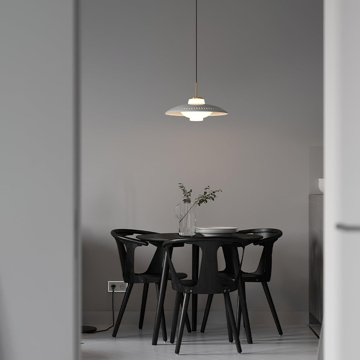 Solara Suspension en Verre Opale Abat-jour Large