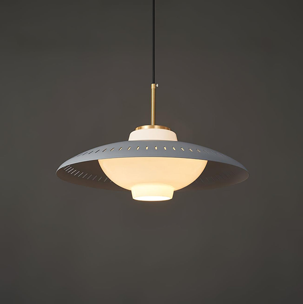 Solara Suspension en Verre Opale Abat-jour Large