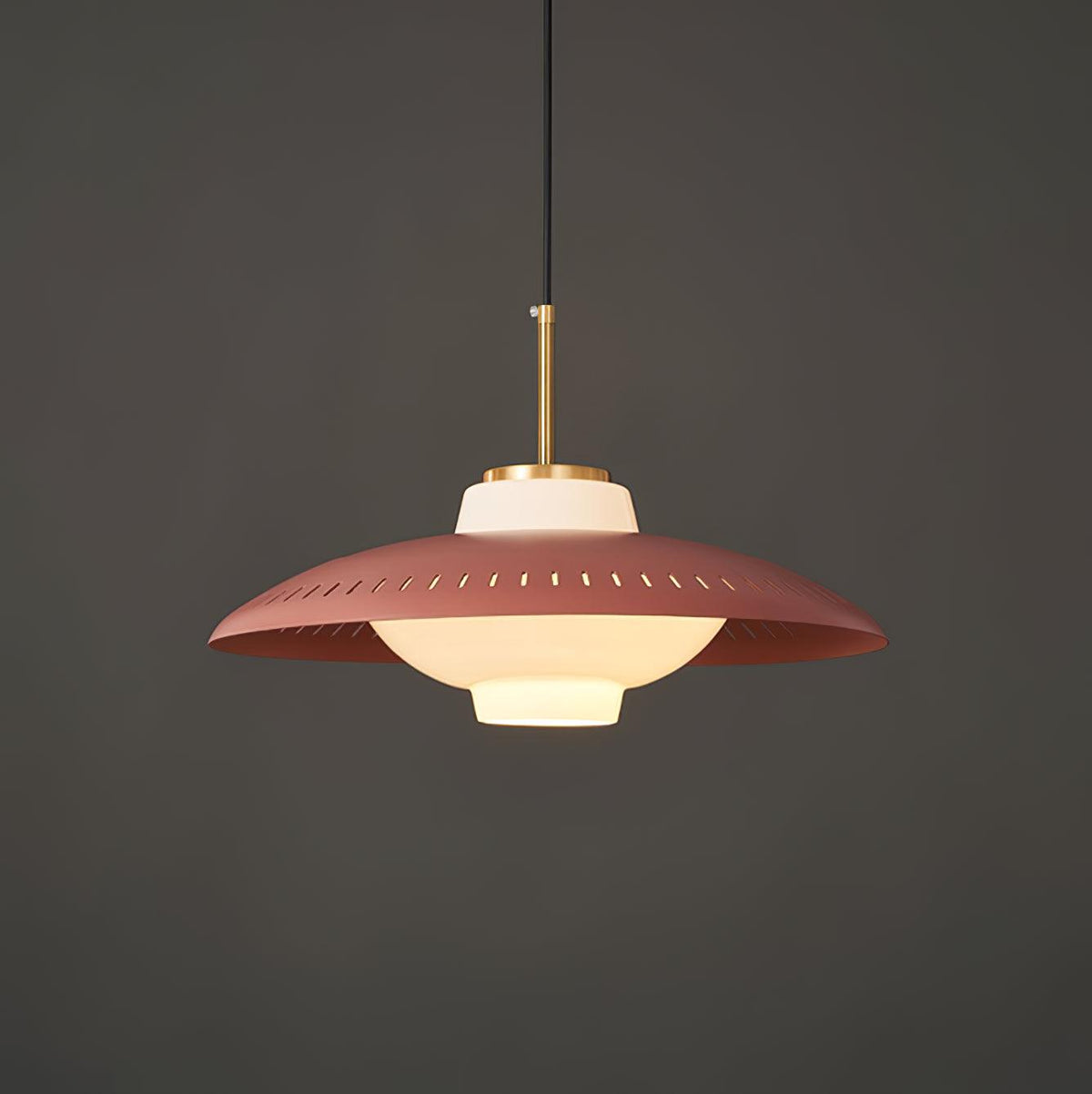 Solara Suspension en Verre Opale Abat-jour Large