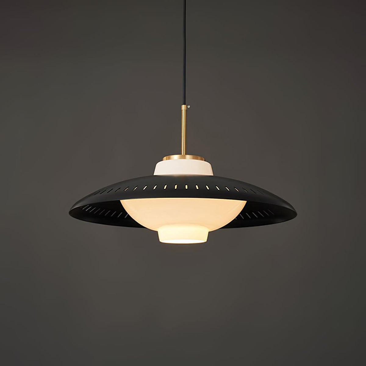 Solara Suspension en Verre Opale Abat-jour Large