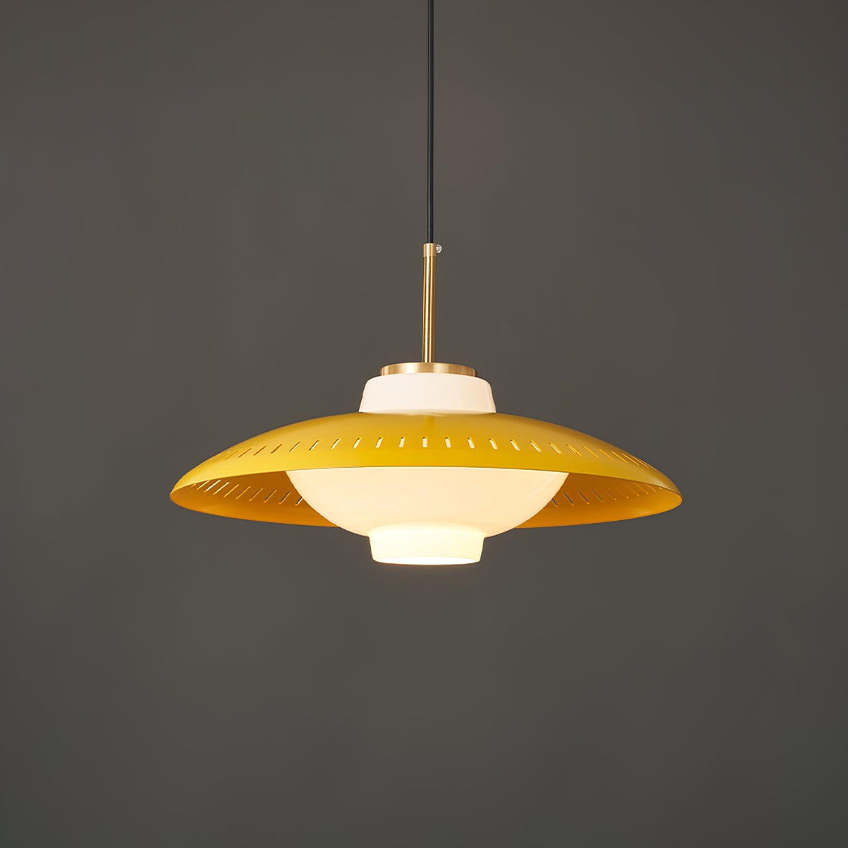 Solara Suspension en Verre Opale Abat-jour Large