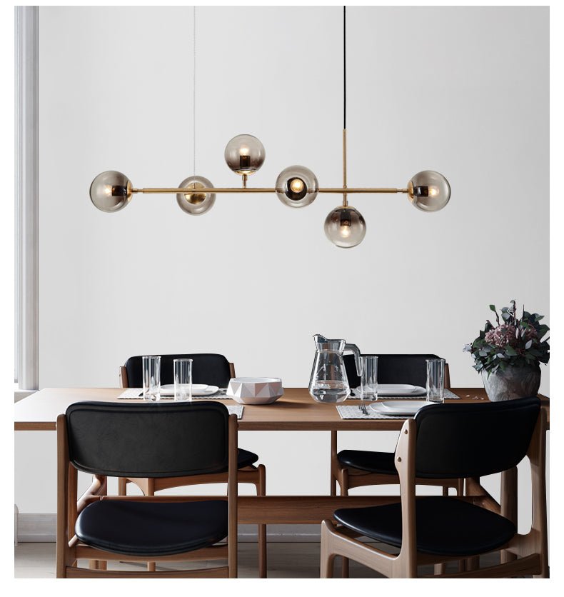 Lustra Suspension Orb Laiton Verre Pour Salon