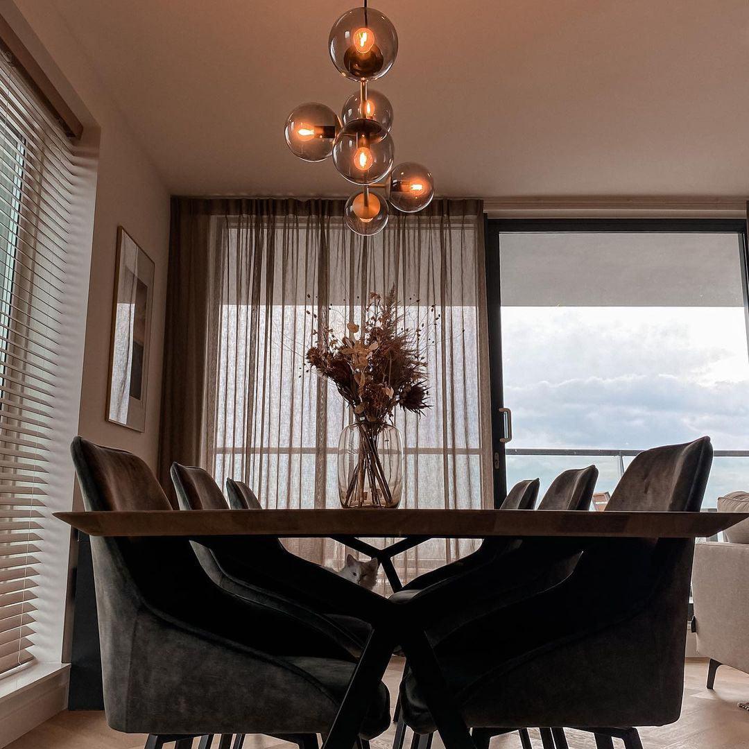 Lustra Suspension Orb Laiton Verre Pour Salon
