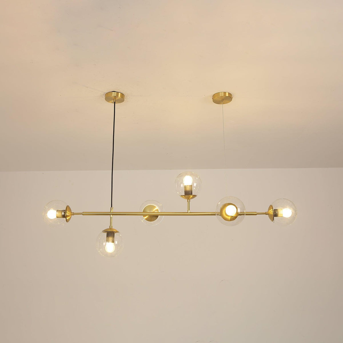 Lustra Suspension Orb Laiton Verre Pour Salon