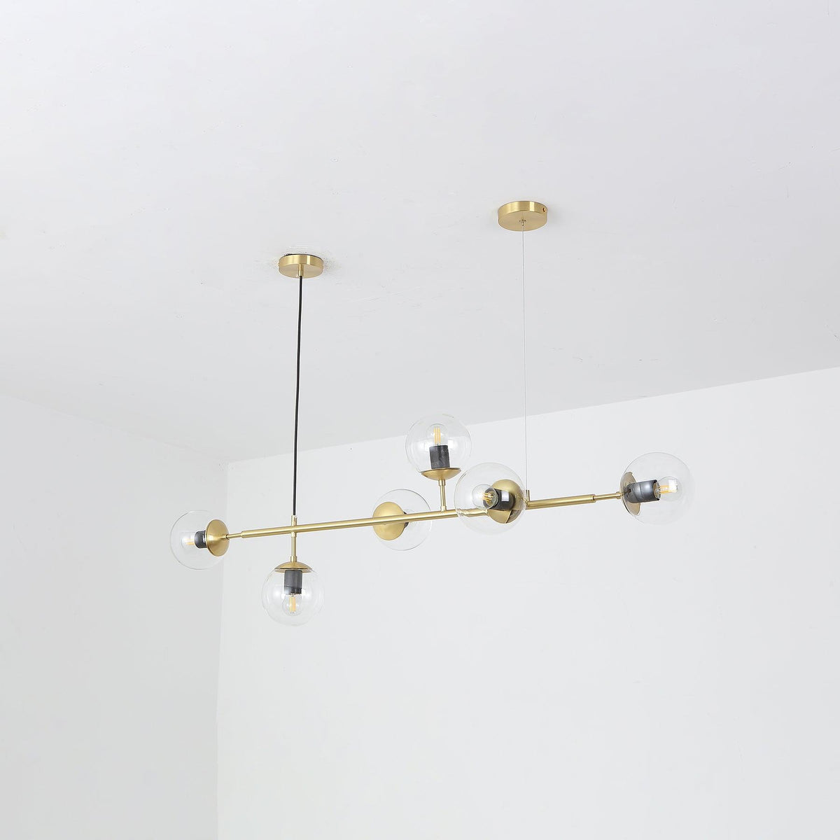 Lustra Suspension Orb Laiton Verre Pour Salon