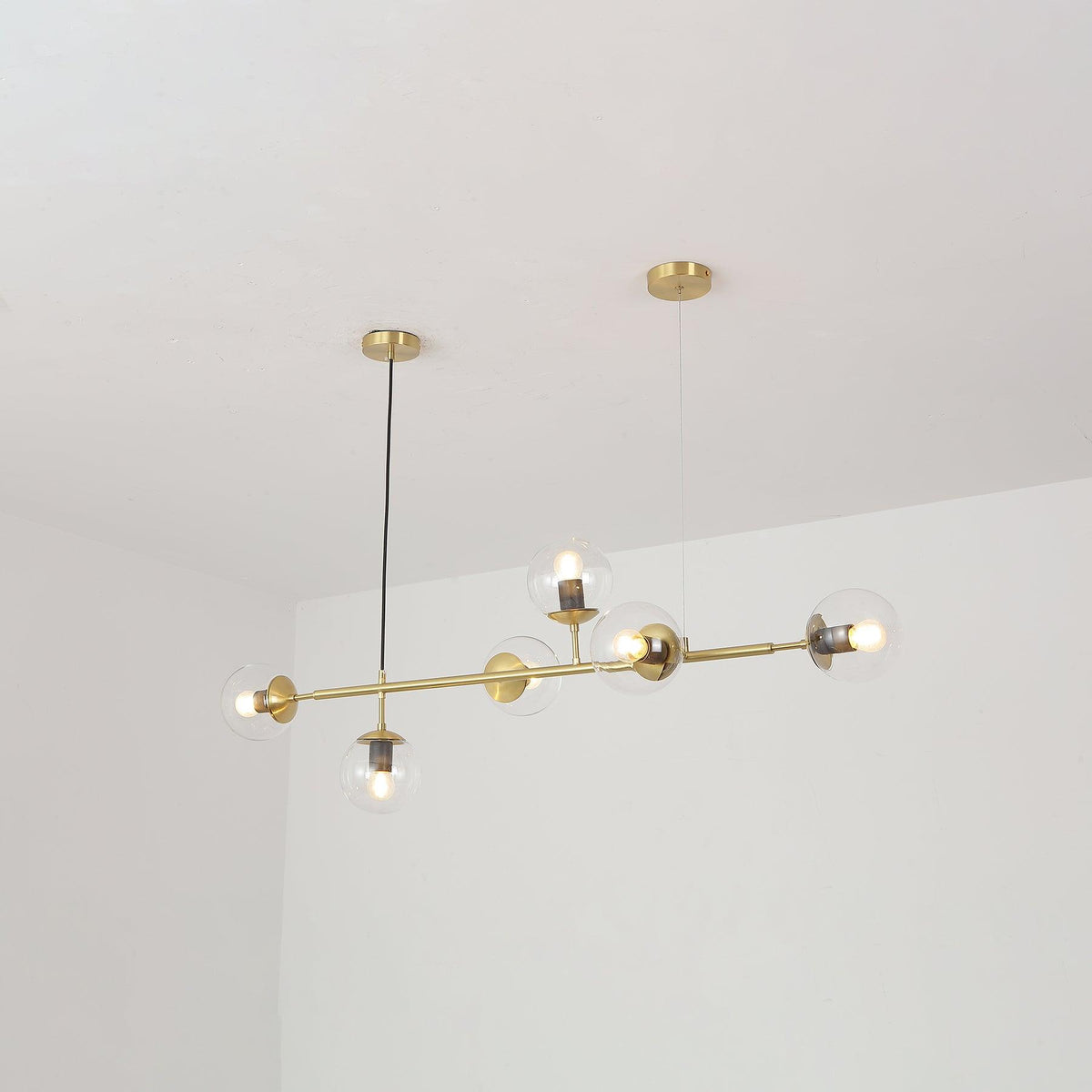 Lustra Suspension Orb Laiton Verre Pour Salon