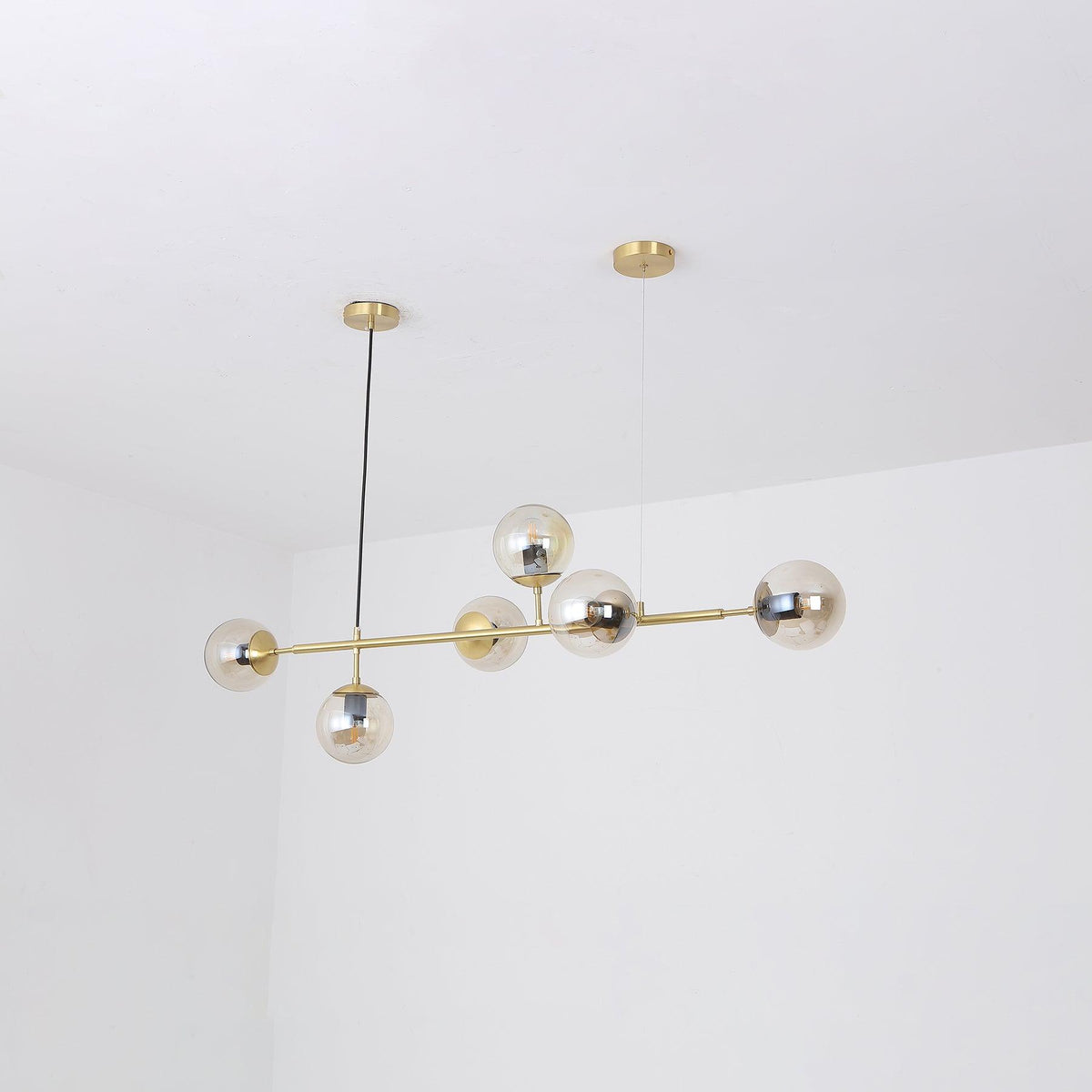 Lustra Suspension Orb Laiton Verre Pour Salon