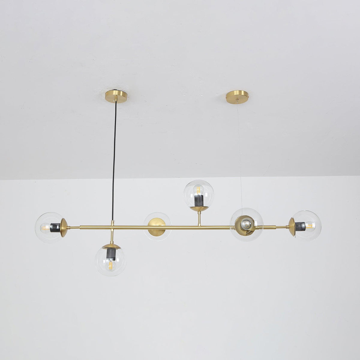 Lustra Suspension Orb Laiton Verre Pour Salon