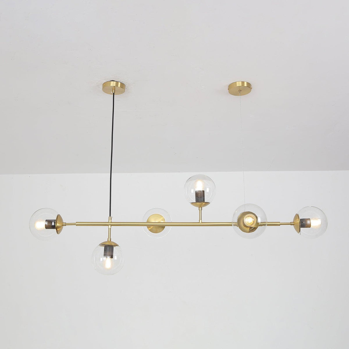 Lustra Suspension Orb Laiton Verre Pour Salon