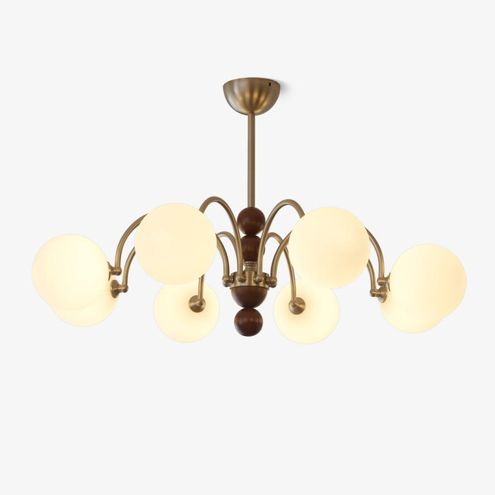 Orbital Lustre Bois Verre Art Nordique Premium Courbe