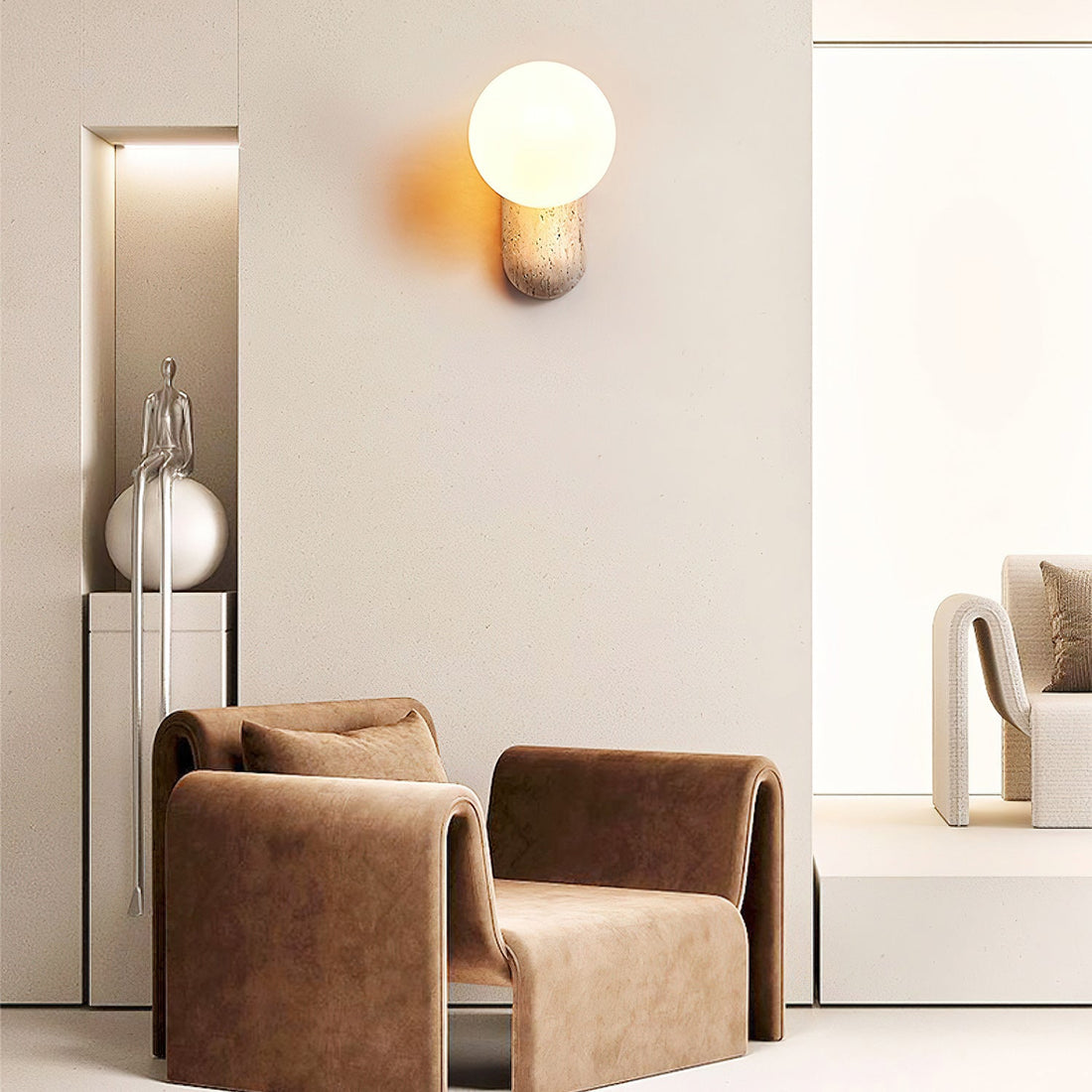 Colaeira Applique Murale Moderne Minimaliste en Travertin