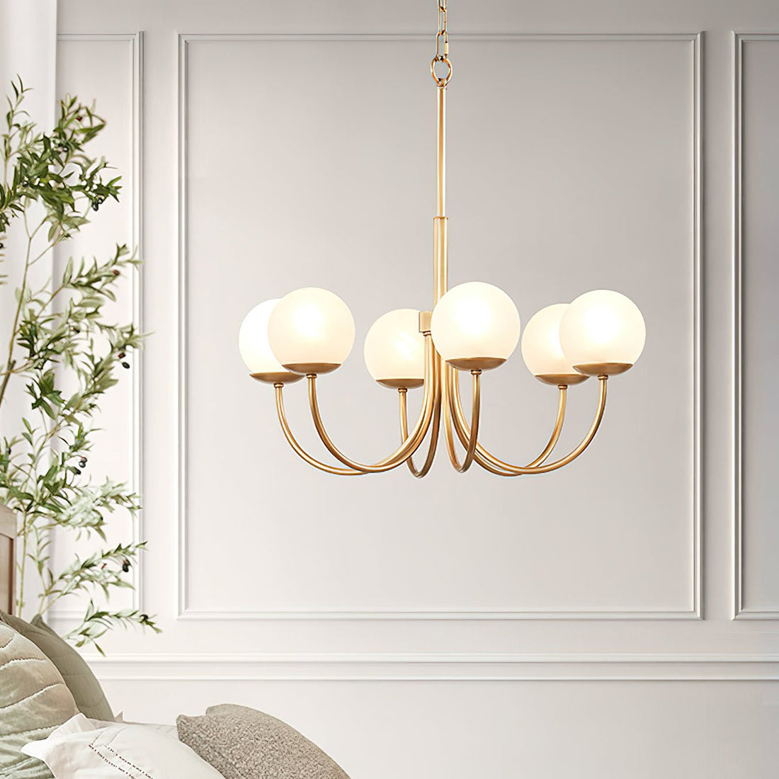 Lustra Lustre Laiton Globe Orillia Élégant