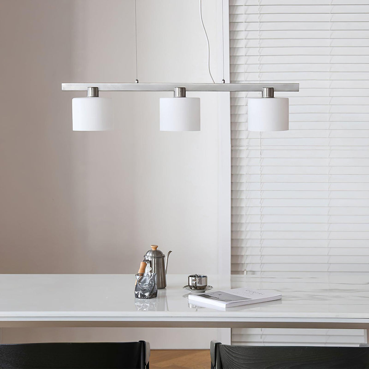 Arisha Suspension Linéaire Multi Moderne, Metal/Verre, Blanc, Chambre