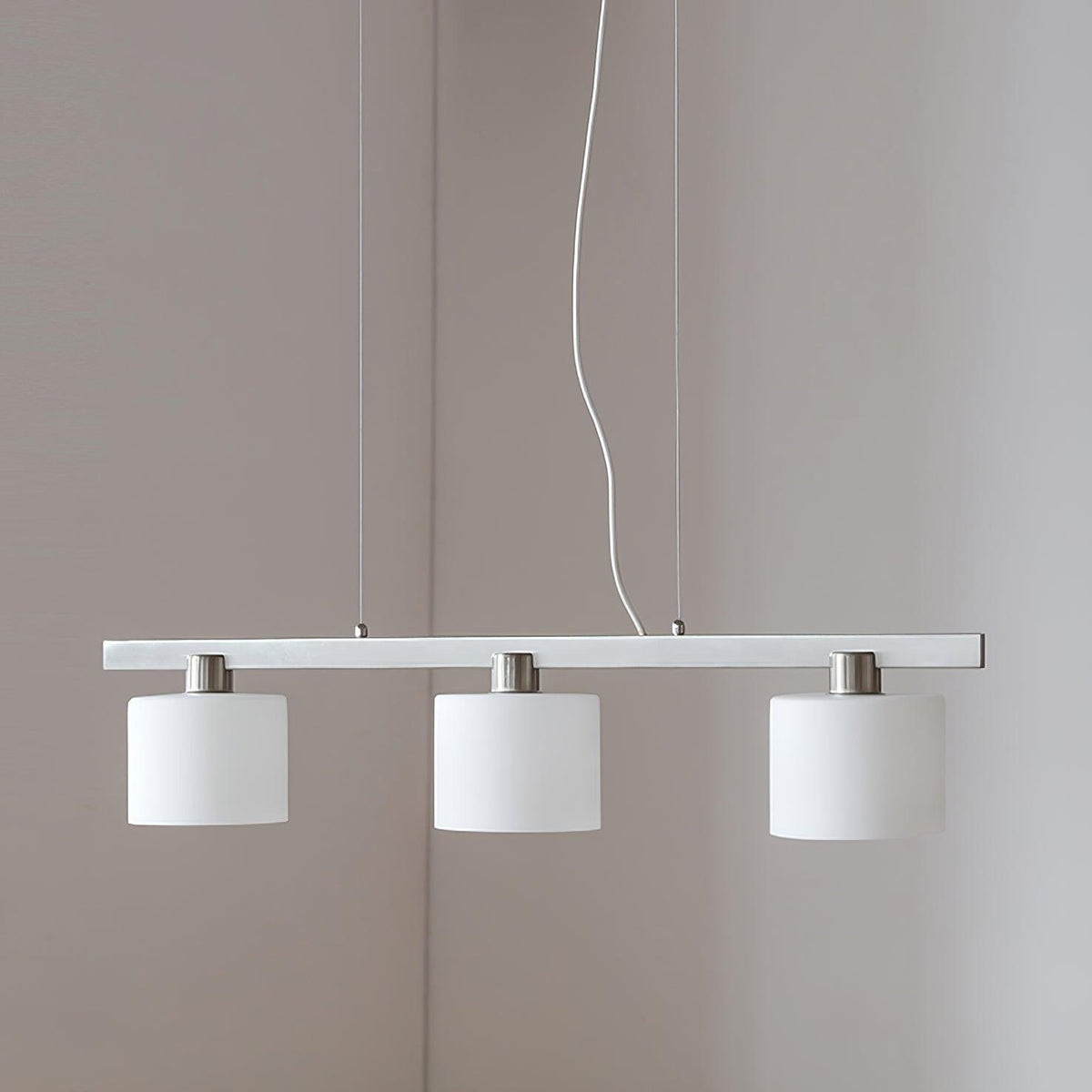Arisha Suspension Linéaire Multi Moderne, Metal/Verre, Blanc, Chambre