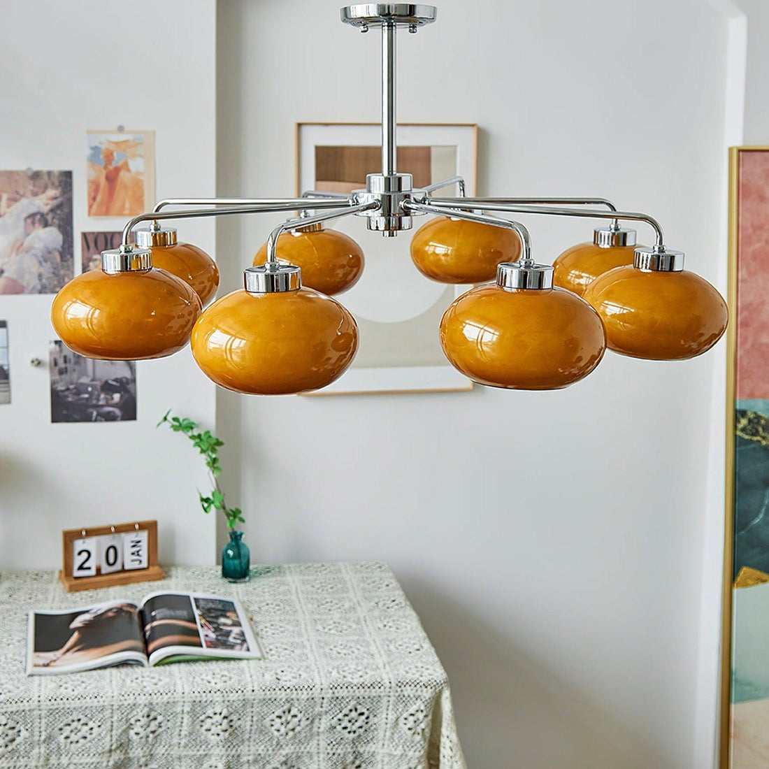 Lustra Lustre Géométrique en Verre