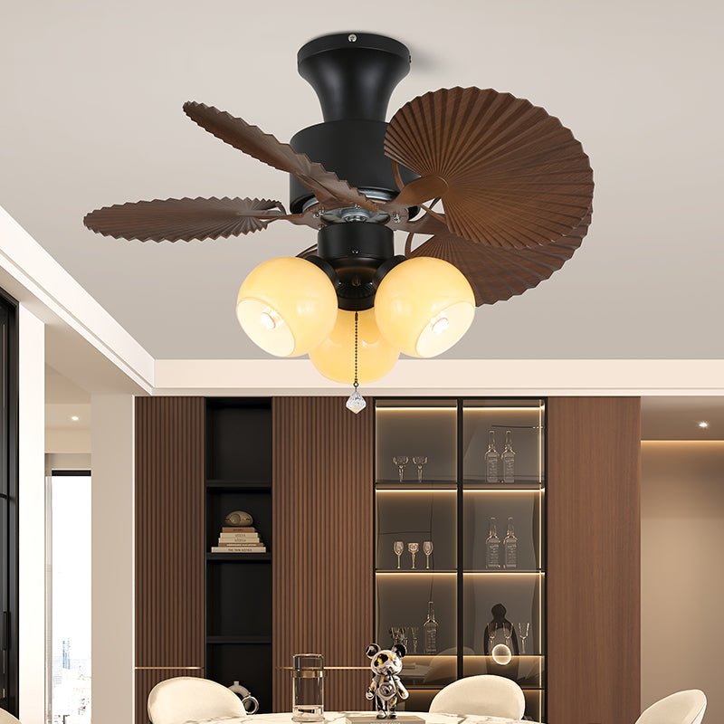 Plafonnier Ventilateur Liora Tropical en Verre
