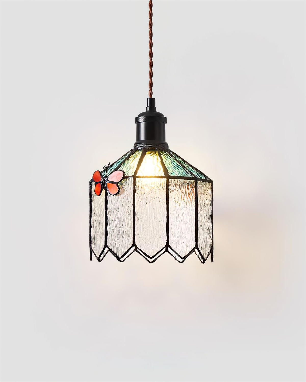 Tiffany Suspension Papillon Verre Vintage