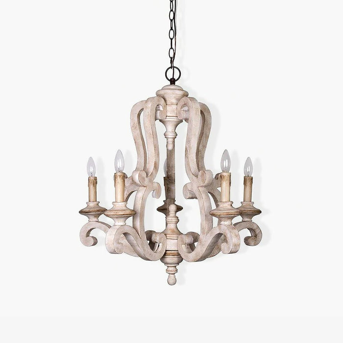 Lustra Lustre en Bois Bougie Mid-Century