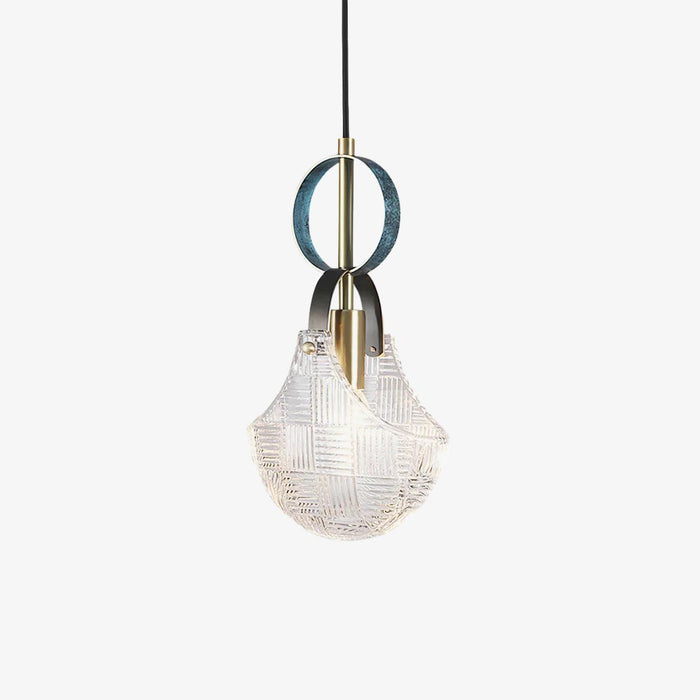 Lustra Suspension Verre Laiton Teal