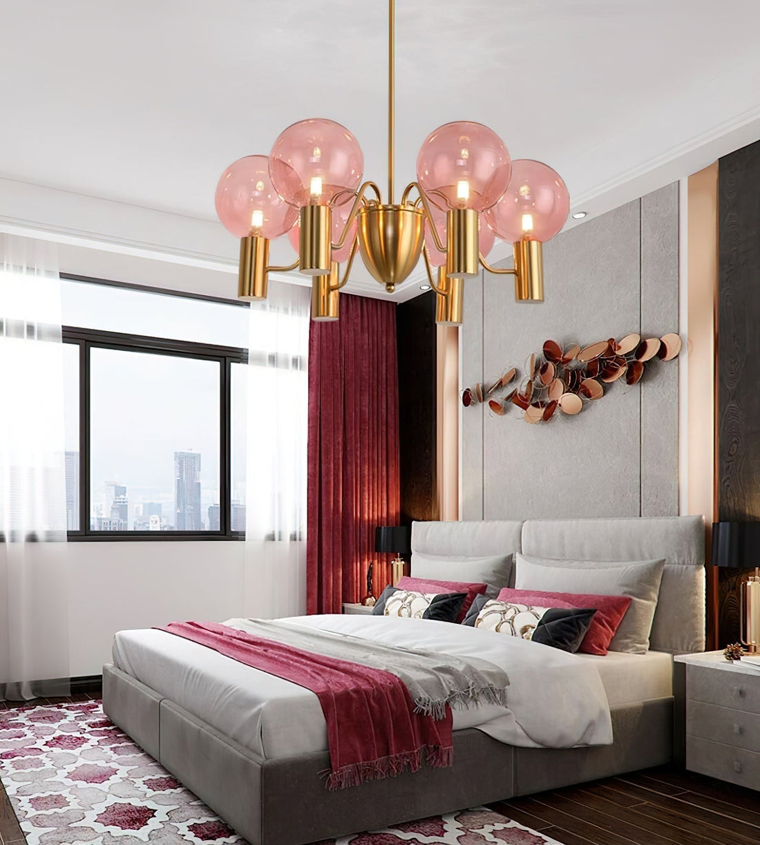 Evmarara Postmodern Luxury Metal Glass Lustre
