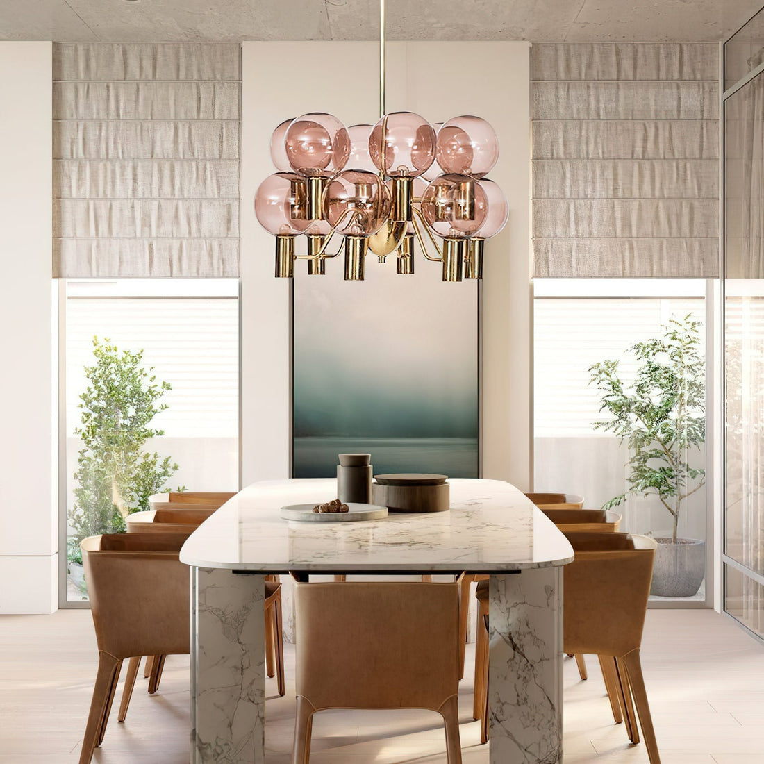 Evmarara Postmodern Luxury Metal Glass Lustre