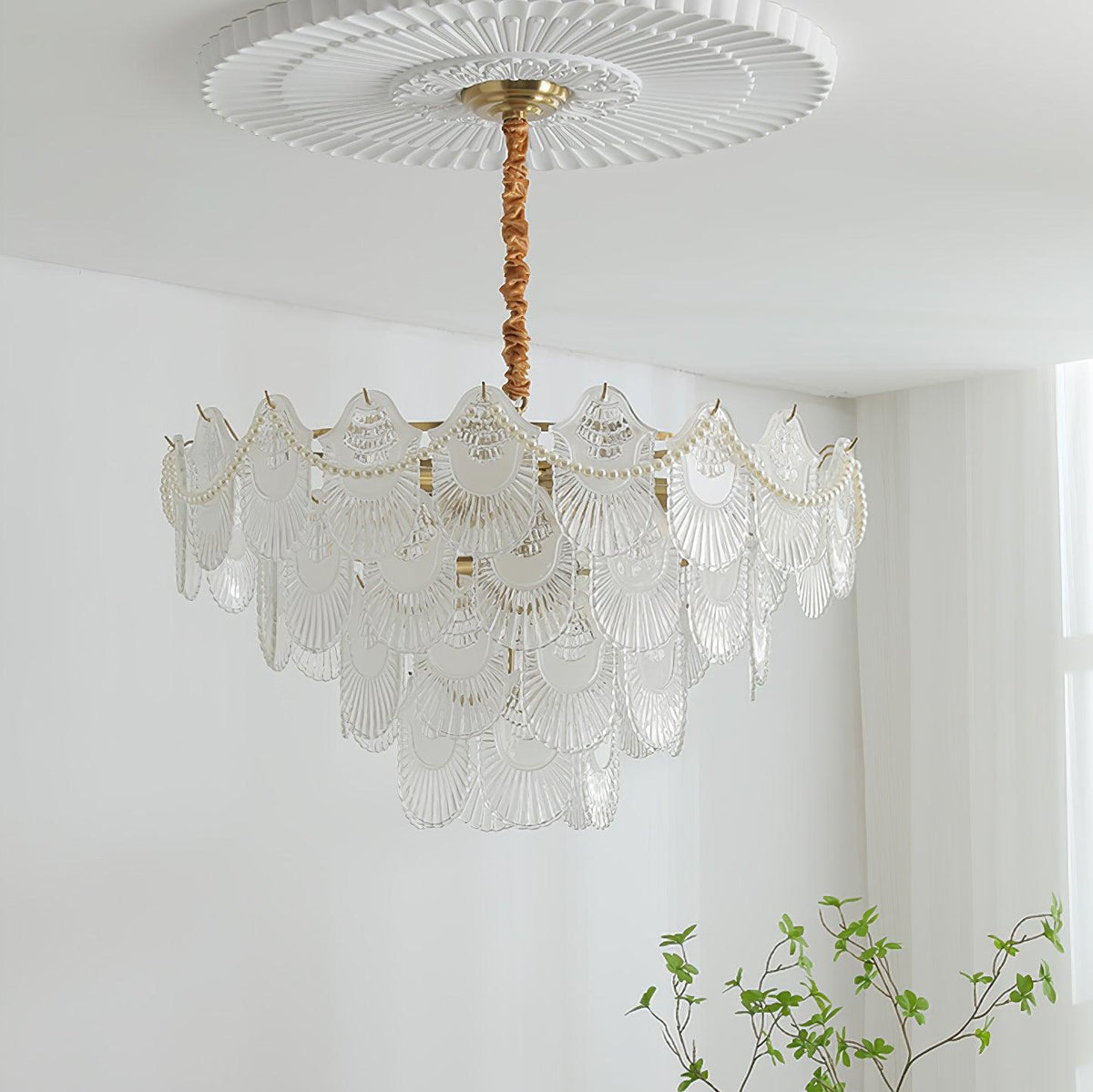 Lustra Lustre Perle Verre Coquille