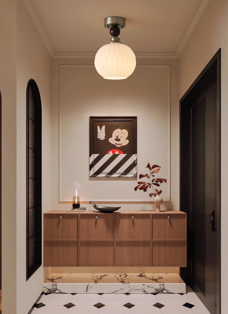 Ivcarila Plafonnier en Verre Perle Sphère Minimaliste Moderne