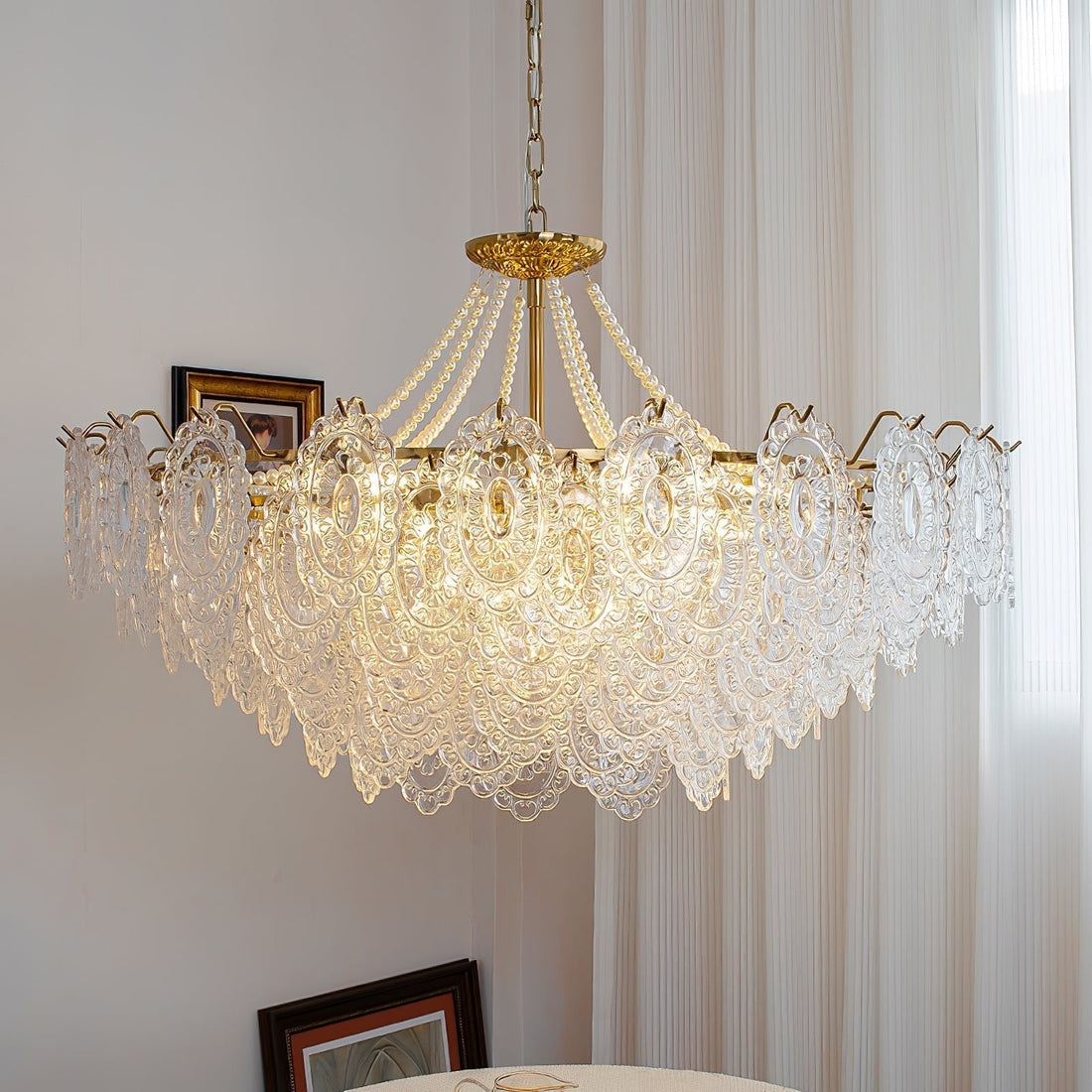 Lustra Lustre en Perles et Verre Luxe