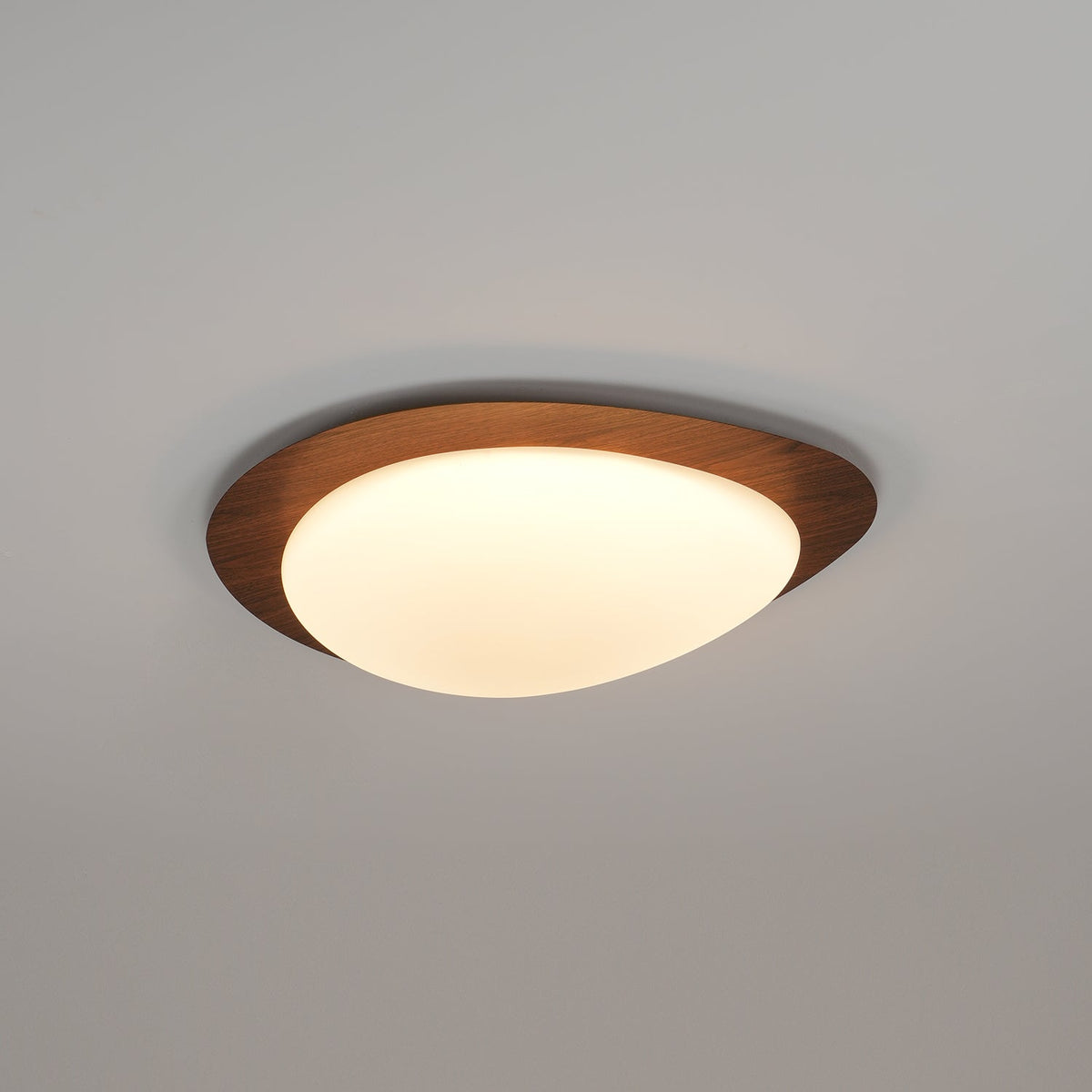 Solara Plafonnier Galet en Noyer Acrylique LED