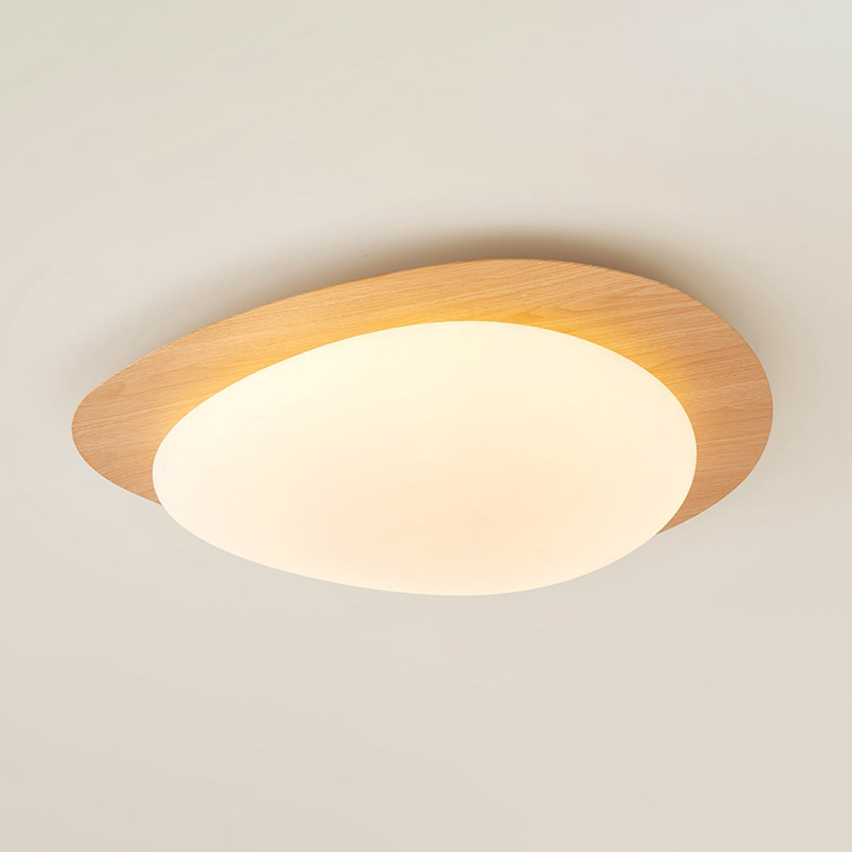 Solara Plafonnier Galet en Noyer Acrylique LED