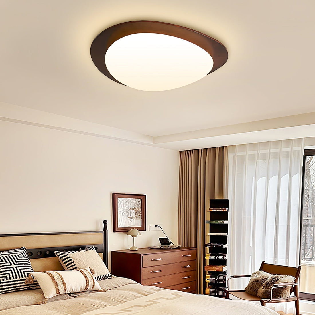 Lustra Ceiling Light Wooden Walnut Pebble