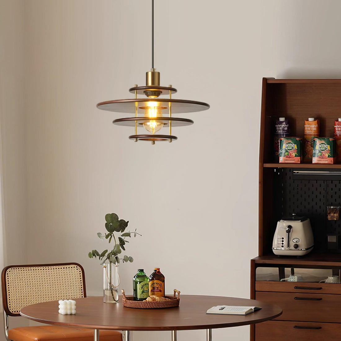 Pendel Suspension Bois Stratifié Laiton Moderne