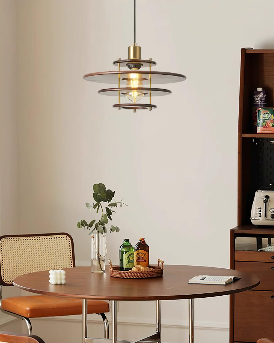 Pendel Suspension Bois Stratifié Laiton Moderne