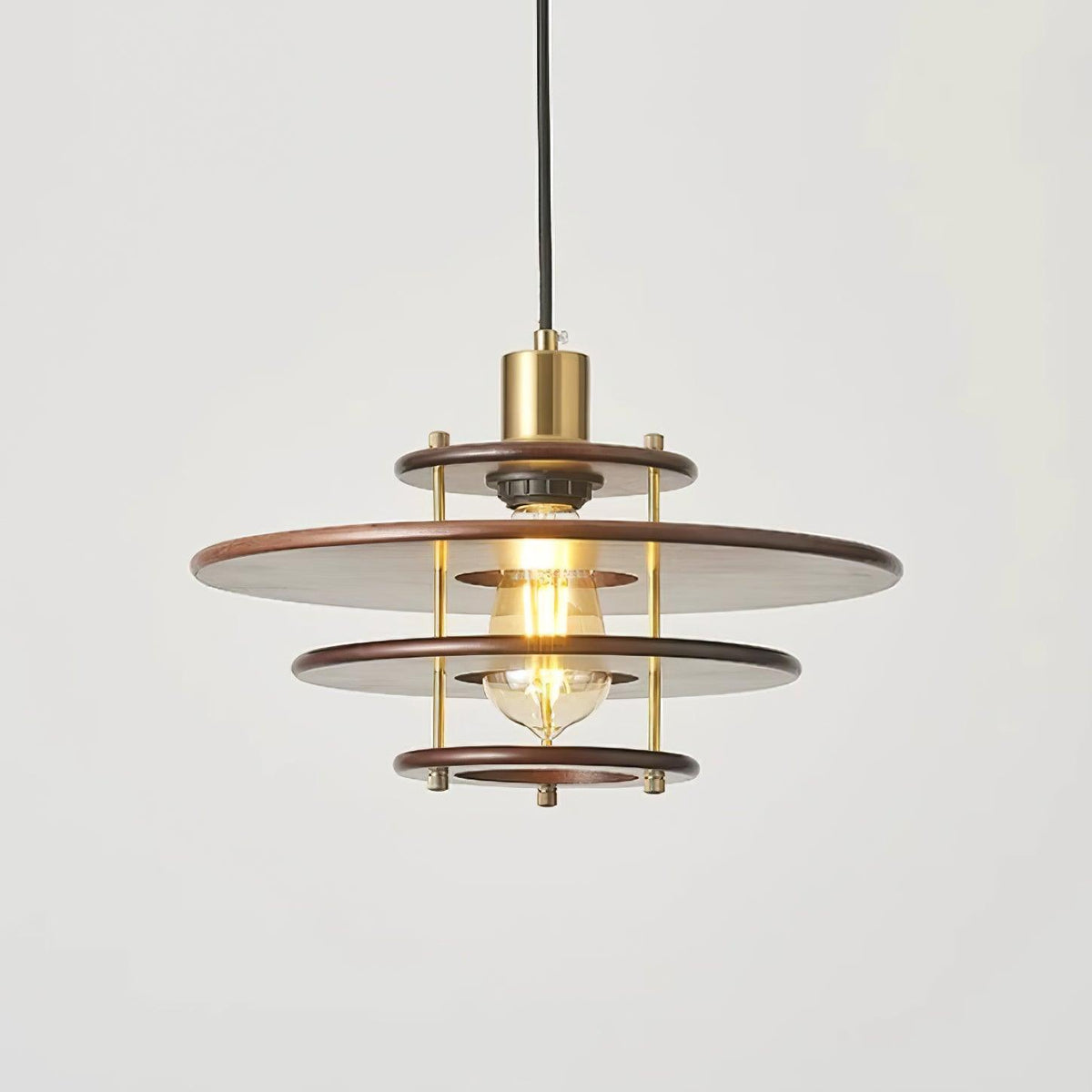 Pendel Suspension Bois Stratifié Laiton Moderne