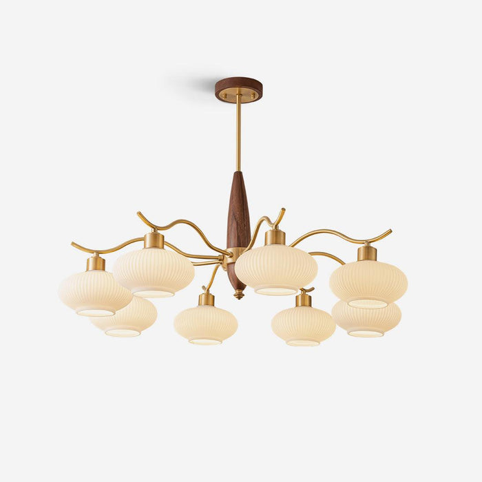 Cavien Lustre en Laiton et Noyer
