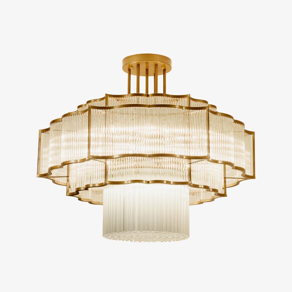Lustra Lustre Verre Noir et Doré