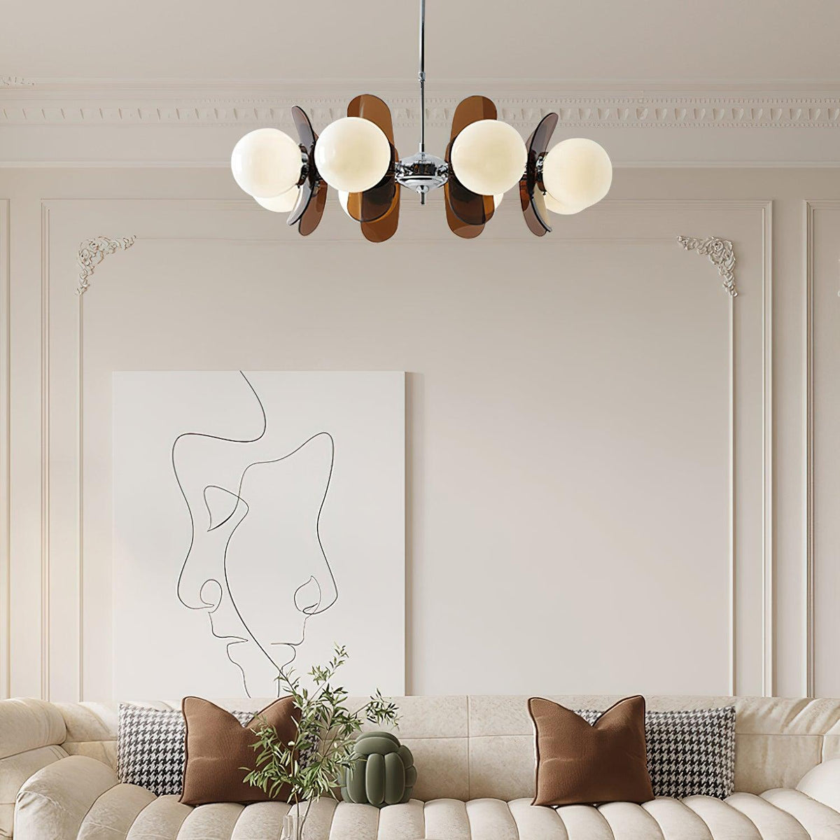 Lustra Lustre en Verre Moderne Chrome Élégant