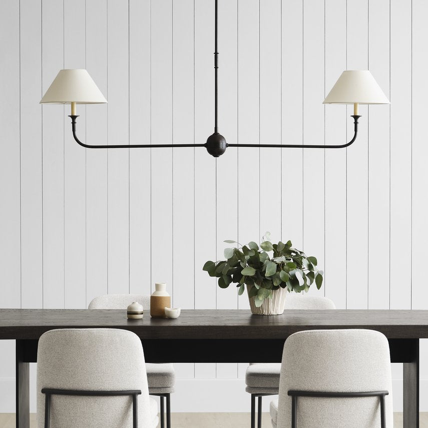 Lustra Suspension Lampe Bougie Noire Évasée