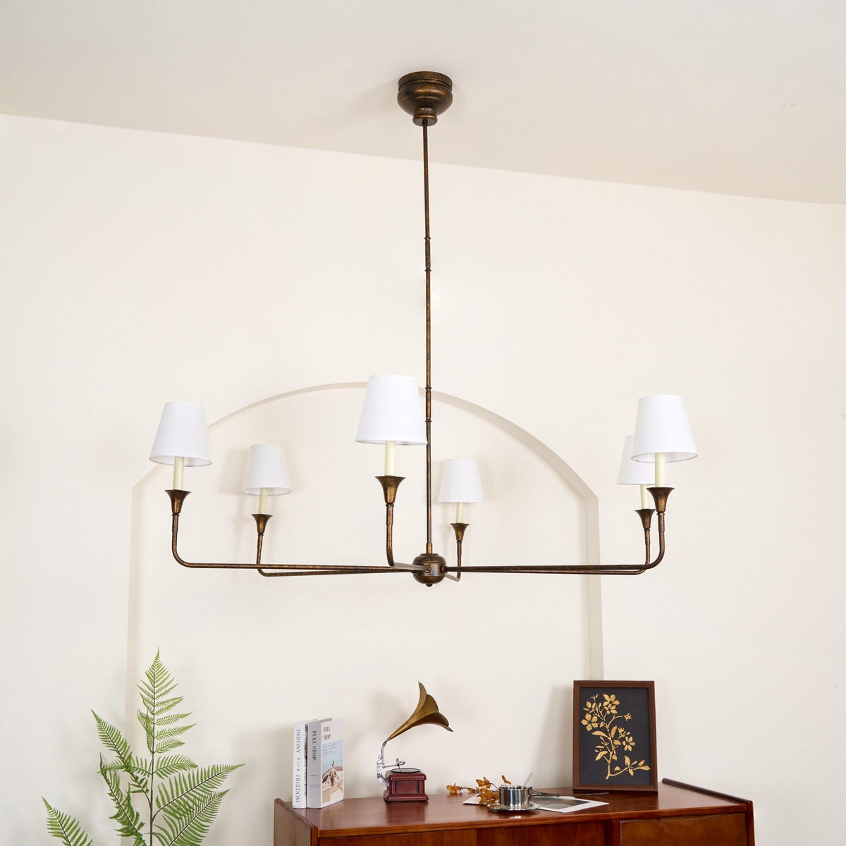 Lustra Suspension Lampe Bougie Noire Évasée