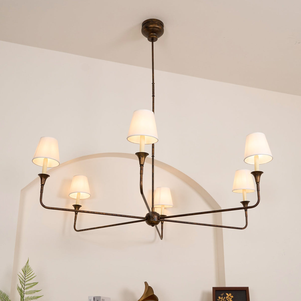 Lustra Suspension Lampe Bougie Noire Évasée