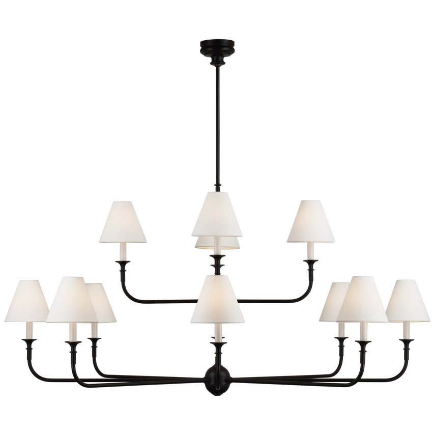 Lustra Suspension Lampe Bougie Noire Évasée