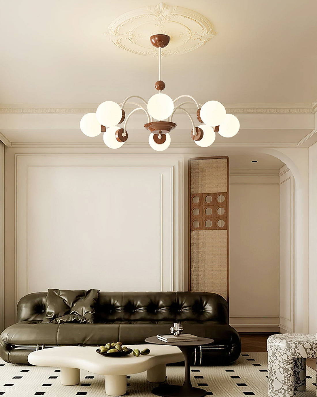 Lustra Lustre 8-Lumières Globe Pivone Élégant