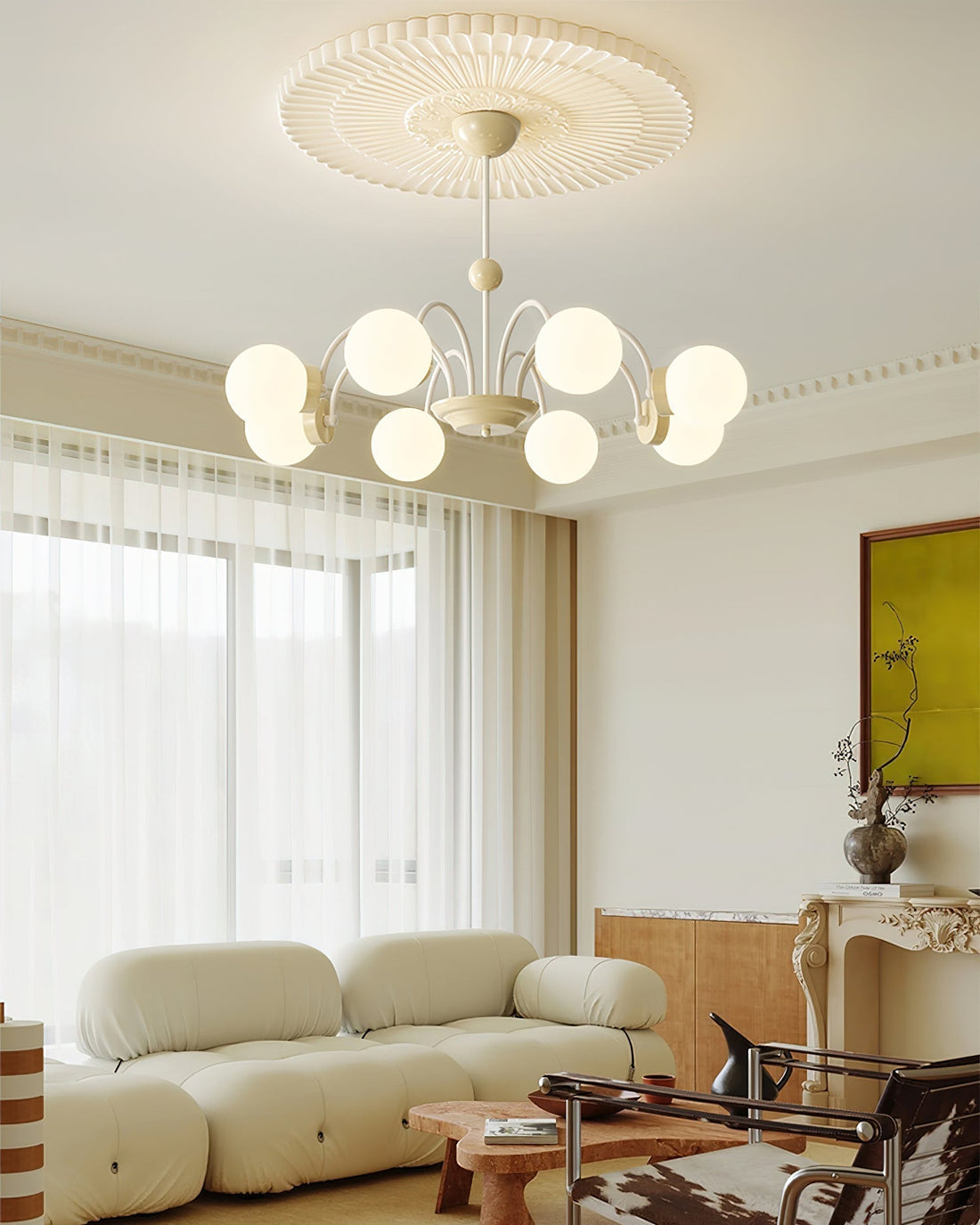 Lustra Lustre 8-Lumières Globe Pivone Élégant