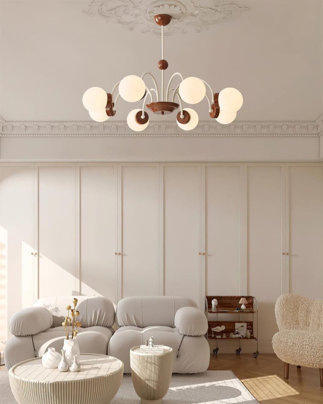 Lustra Lustre 8-Lumières Globe Pivone Élégant