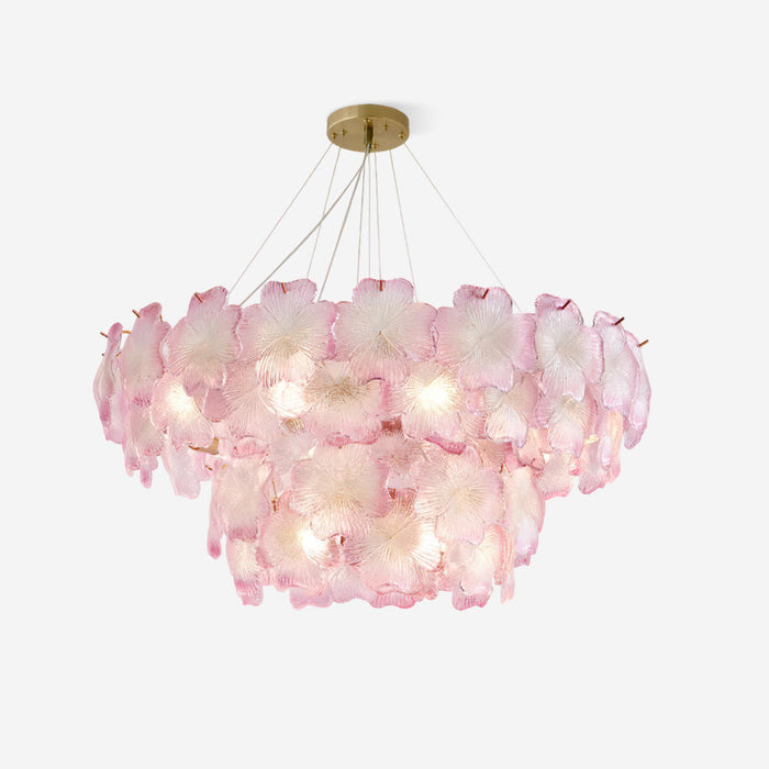 Ophelis Lustre en Verre à Fleurs Roses